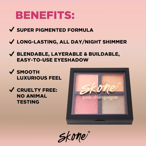 Products Skone Cosmetics Pink Champagne Shadow Quad™ pupilentes de colores para ojos brown eyeshadow makup