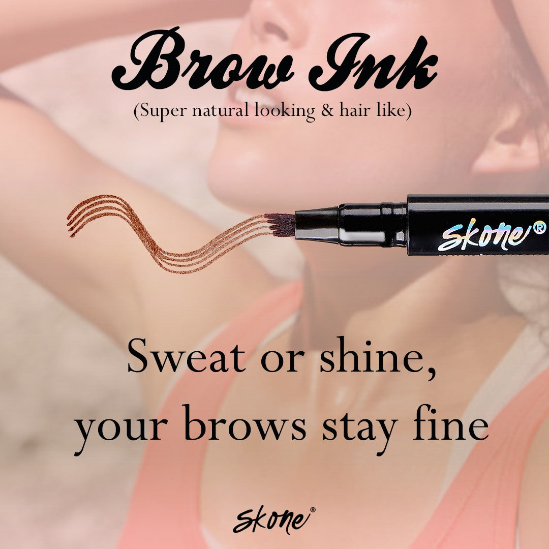 black hair brown eyebrows
