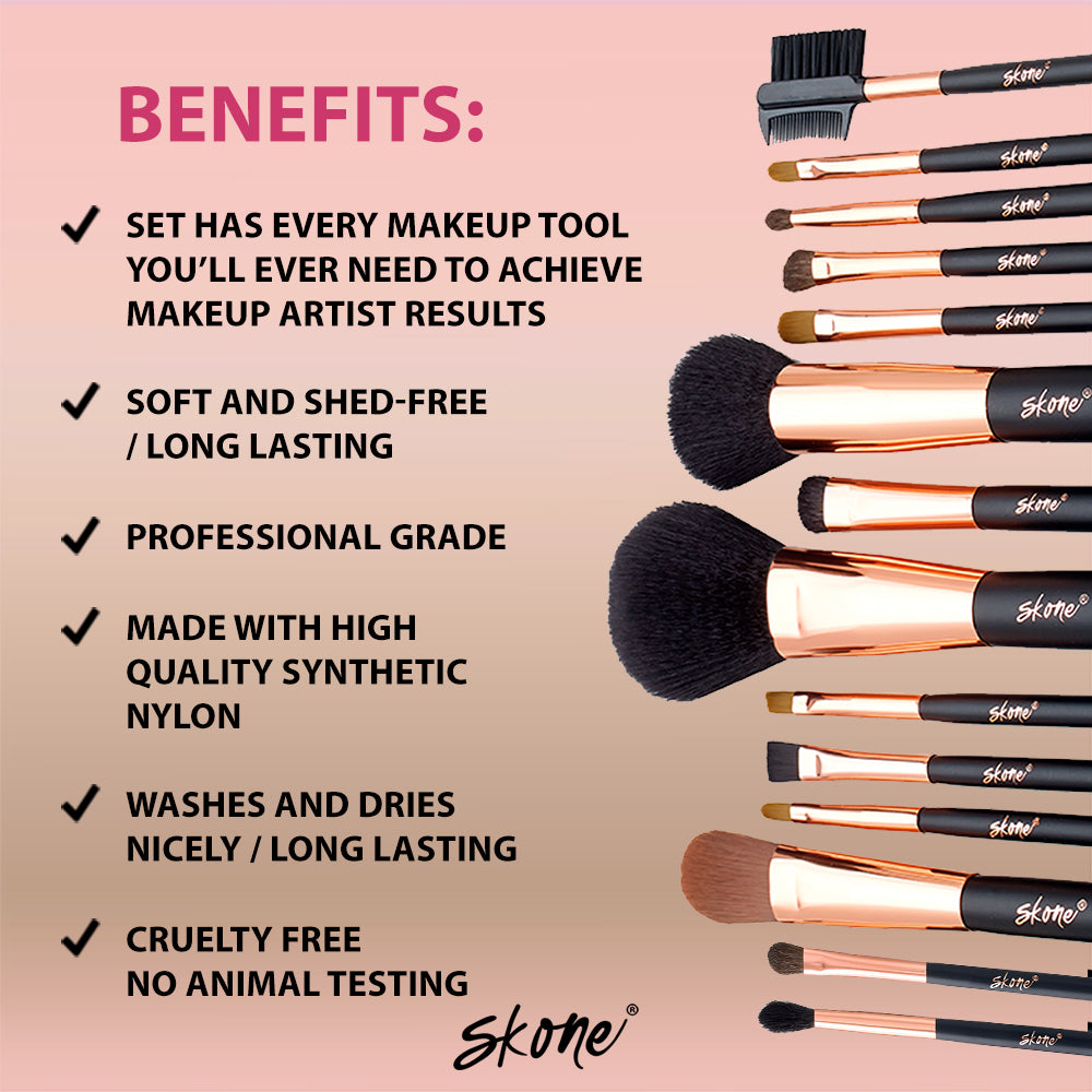 Skone Cosmetics 14-pc Luxe Pro Makeup Brush Set