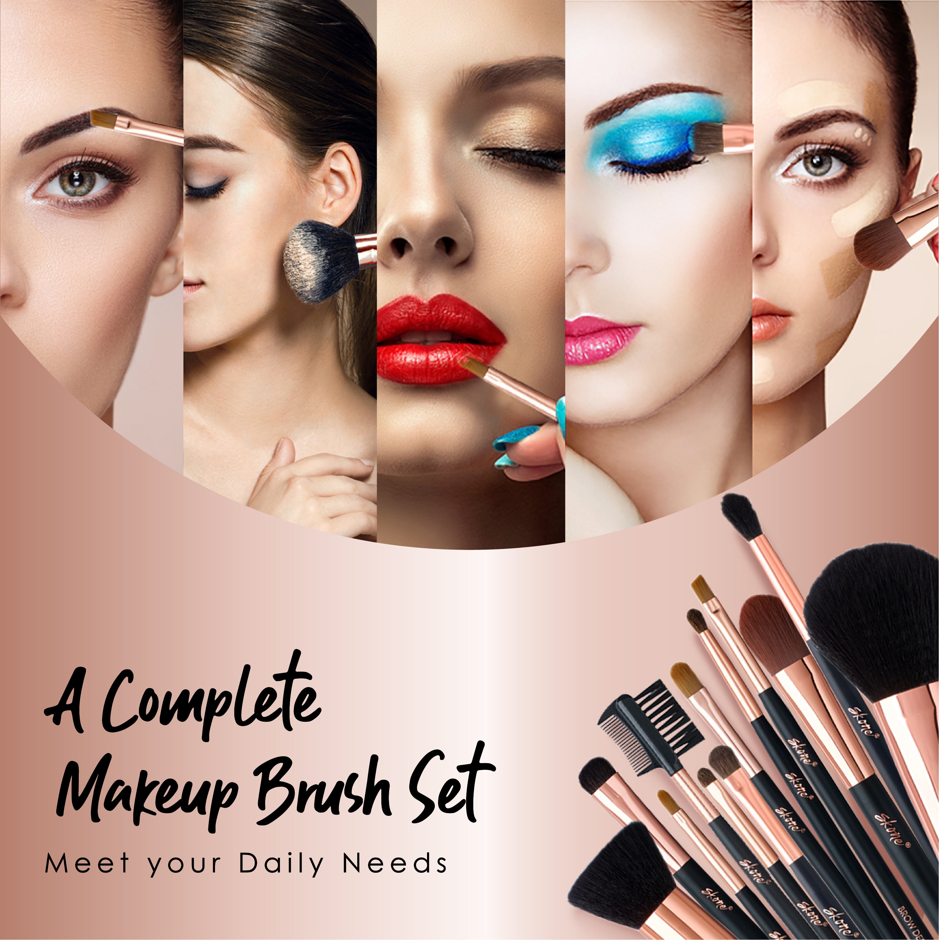 Makeup set, Maquillaje para mujer, Cosmetics, All in One Makeup Kit include  eyeshadow brush set, Eye makeup brushes, Lip Gloss Set, Lipstick, Brushes